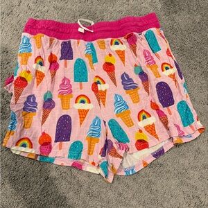 Little Sleepies Pink Ice Cream Print Women's Pajama Shorts